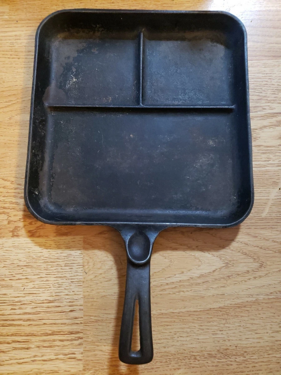 Wagner 10110 Made In USA Square Cast Iron Divided Skillet