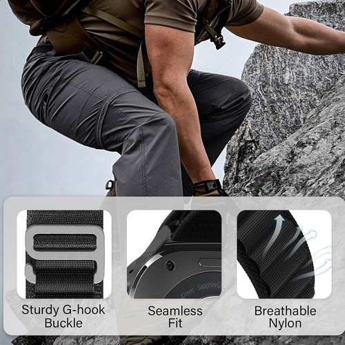Watch Strap Rugged Nylon Alpine Compatible with Samsung Galaxy Watch Ultra 47mm - Picture 6 of 7