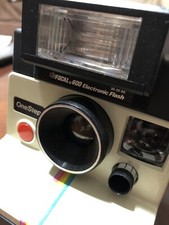 Vintage Original Polaroid SX-70 OneStep White Rainbow Stripe Land Camera TESTED