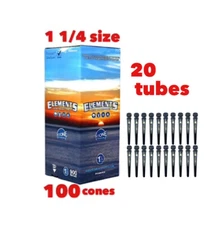 elements organic RICE 1 1/4 size pre rolled cone + philadelphia tube