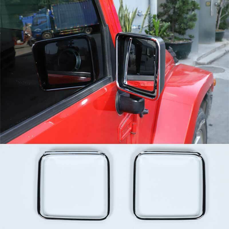 Chrome Rearview Side Mirror Rain Eyebrow Trim For Jeep Wrangler JK JKU 2007-17