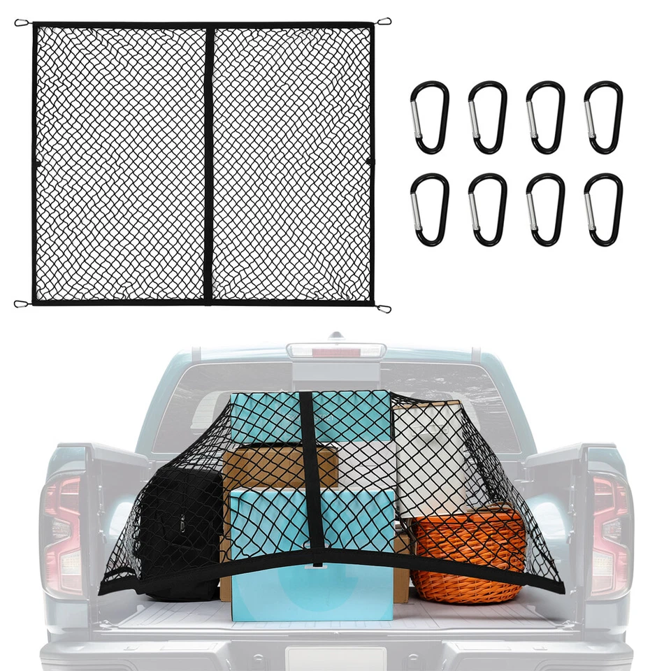 High Elastic Cargo Net Truck Bed Organizer Mesh Luggage Storage For Ford Ranger - Image 3 of 4