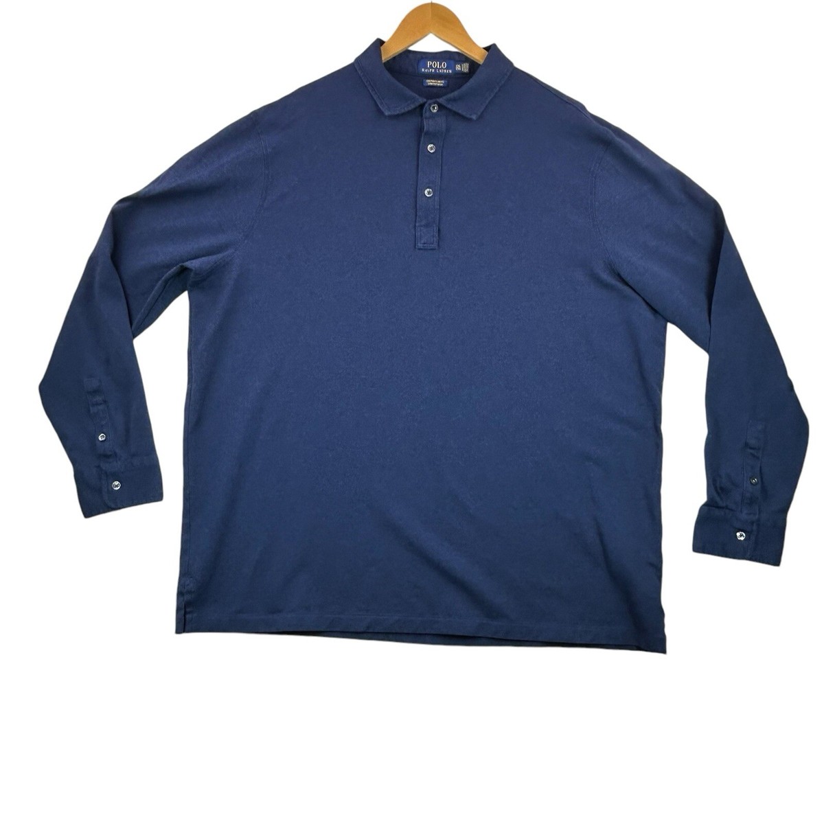 美品 現行 ラルフローレン mesh S/S polo XXL navy Polo Ralph Lauren Shirt Mens XXL Custom Slim Fit Stretch