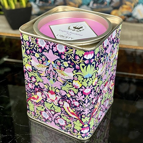 LIBERTY LONDON WILLIAM MORRIS BISCUIT ENGLISH BREAKFAST TEA CADDY leere Dose