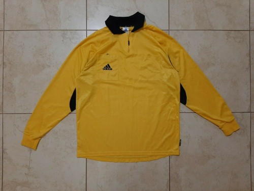 Referee Adidas Football Shirt 2001/2002 Soccer Yellow Camiseta Size L  - Picture 1 of 9