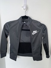 Nike Youth Small 4-5yr Full Zip Jacket Windbreaker Gray with Swoop