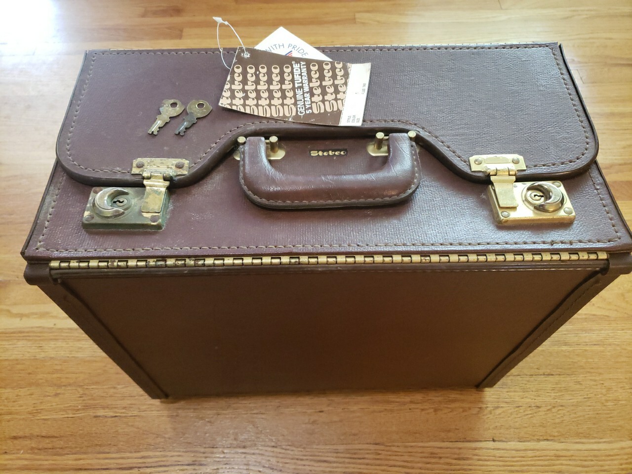 Vintage Stebco Pilots Briefcase Attache Travel Case Patented Brown With 2 Keys eBay
