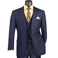 BIG  TALL Men's Navy Blue 3-Piece 2-Button Classic-Fit Suit NWT