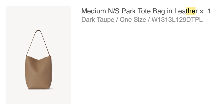 The Row Medium N/S Park Tote Dark Taupe | eBay The Row Medium N/S Park Tote Dark Taupe | eBay