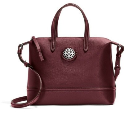 BRIGHTON FERRARA COLLECTION AUDREY CROSSBODY SANGRIA SATCHEL MINT$395