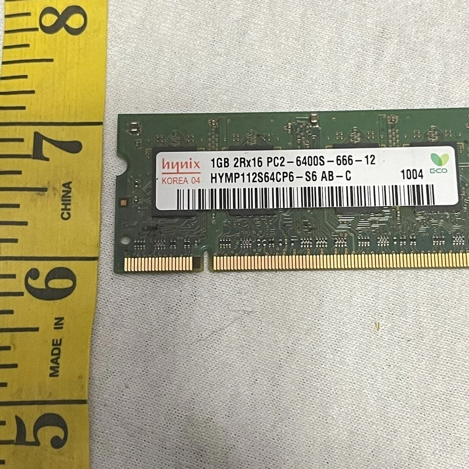 HYMP112S64CP6-S6 HYNIX Computer MEMORY 1GB 2RX16 PC2-6400S-666-12 Card Tested - Image 2 of 3