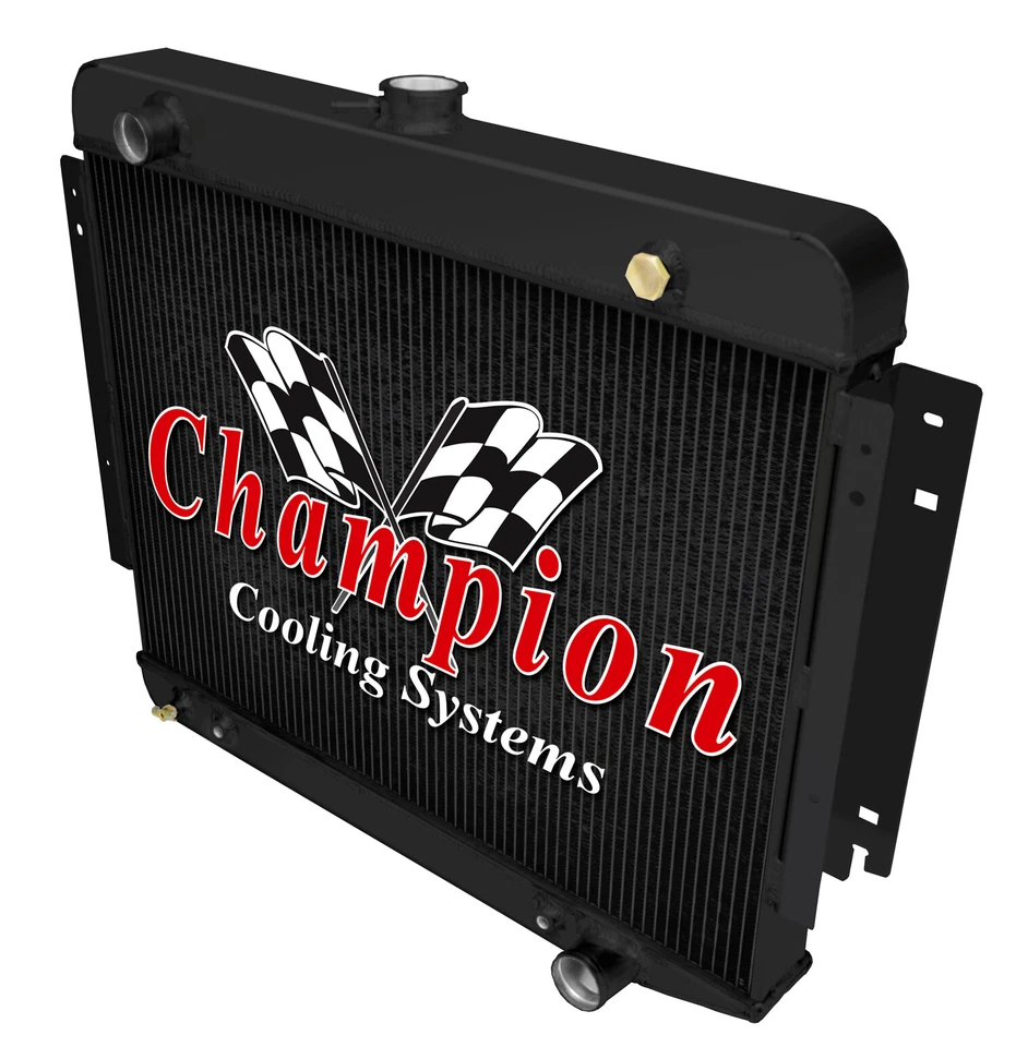 ER Champion 3 Row Black Finish Radiator for 1971-1978 Dodge W300 Pickup V8 Eng - Imagem 3 de 4