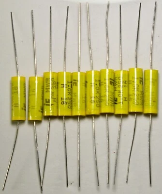 1uf 250V Film Capacitor 1.0uf 250V DC 10% Axial CDE/Illinois 105MWR250K 10/order