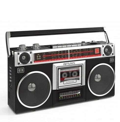 RIPTUNES Retro Radio Cassette Stereo Boombox AM/FM SW1/SW2 Bluetooth USB microSD - Image 2 of 4