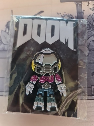 🆕 DOOM Guy Soldier Esmalte Commander Keen Pin Promo Original NUEVO 2019 PS4 Xbox