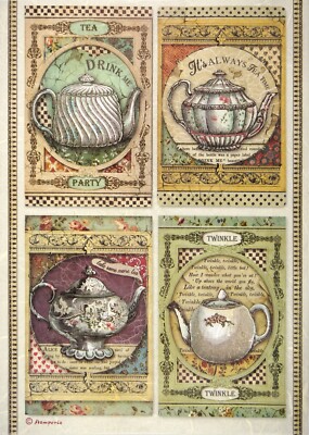 Reispapier für Decoupage Scrapbook Bastelblatt Tea Time