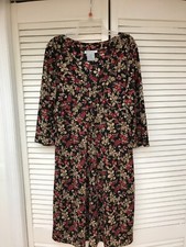 Nine West, Floral Print Dress, 3/4 sleeve. Stretch. Slv. Size Large, EUC!