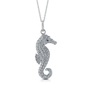 BERRICLE Sterling Silver Seahorse Fashion Necklace Made with Swarovski Zirconia