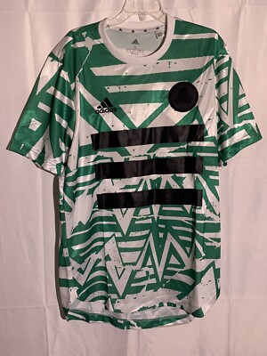 New Adidas Tan Adv Jersey FM1082 Football Soccer White Green Size