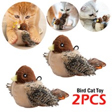 2PCS Interactive Chirping Bird Cat Toy Automatic Bird Sound For Cat Exercise