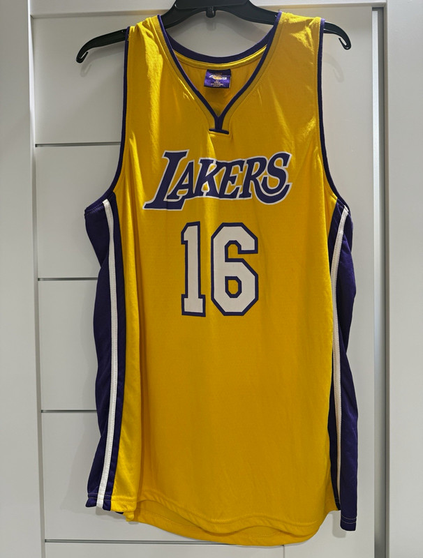 Los Angeles Lakers Pau Gasol #16 Basketball Jersey Yellow/Purple NBA