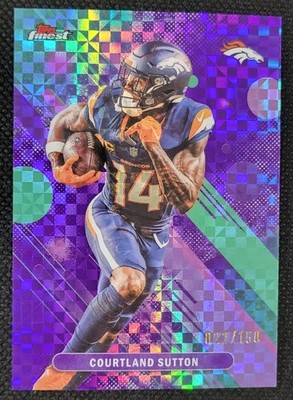 2025 Topps Finest Courtland Sutton Common X-Fractor Purple 22/150 #88