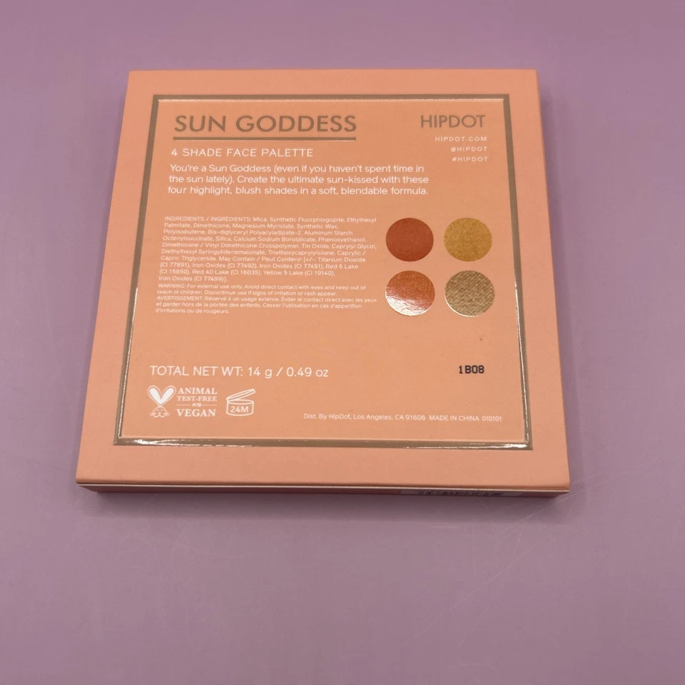 HIPDOT SUN GODDESS  4 Shades Face Palette 0.49oz Highlight Eyes Face - Image 3 of 3