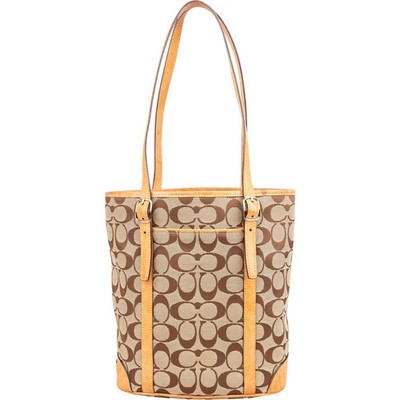 Coach Monogram Signature Hampton Bucket Tote Shoulder Bag Tasche