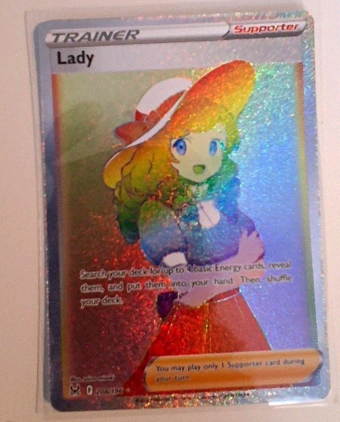 Pokemon TCG Lady 208/196 Swsh11: Lost Origin Secret Rare Holo Trainer