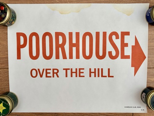 Harolds Club Casino Reno Poster 11 X 14 Home Party Poorhouse Over The Hill