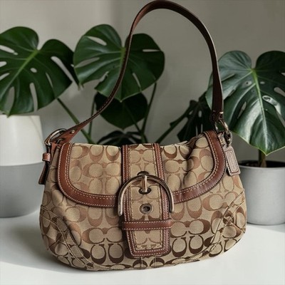 Y2K Coach Signature Soho Large Hobo Shoulder Bag Brown