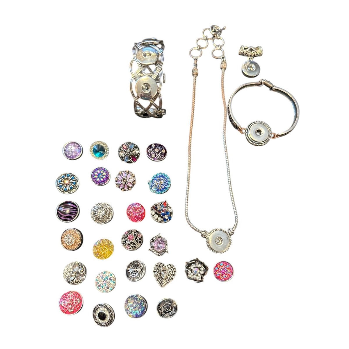 Ginger Snaps Jewelry Lot Women OS Silver Interchangeable Snap