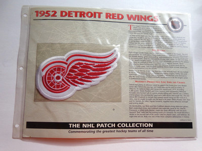 VINTAGE NHL HOCKEY 1952 DETROIT RED WINGS Collection Patch w History Stats