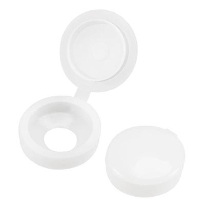 #ad Plastic Hinged Screw Cover Caps 5mm Hole Fold Snap Washer White Pack of 100 AU $13.68