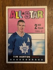 🇨🇦 TIM HORTON 1967 Topps #127 67-68 Toronto Maple Leafs All-Star 🇨🇦