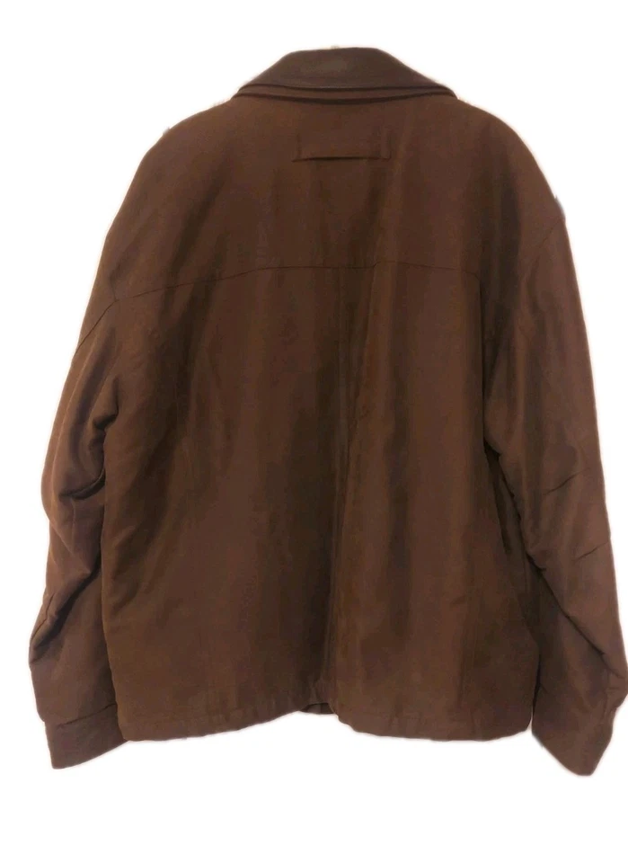 Roundtree & York Fine Coats Mens Jacket Brown SzL Cotton Blend With Leather Trim - Image 2 of 4