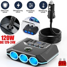 12/24V LED Verteiler Dose Zigarettenanzünder Mehrfachstecker USB TypeC Steckdose