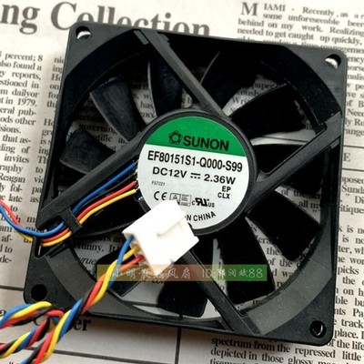 1PC   EF80151S1-Q000-S99 8015 12V 2.36W four-wire chassis PMW cooling fan  #zc