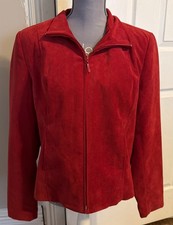 Dress Barn Red Full Zip Jacket Blazer