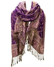 Reversible Paisley Pashmina Shawl Wraps for Women Soft Exotic Indian Rave Sca...