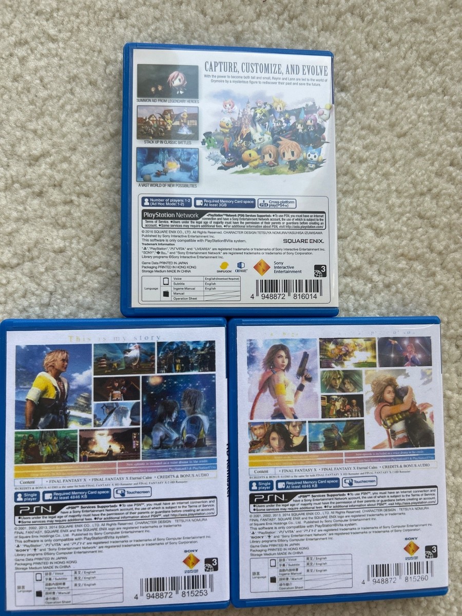 All 3 Final Fantasy X+X-2+World Asian/English Playstation PS Vita