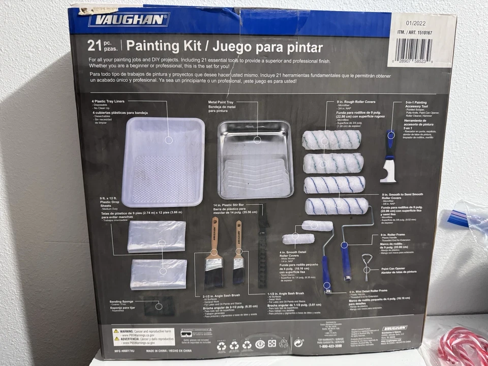 NUEVO Vaughan 21 piezas microfibra pintura rodillo bandeja pintura kit juego para pintar Foto 2 de 2