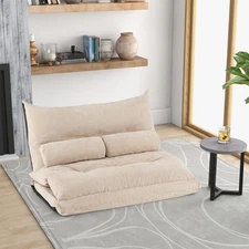 BETTARY Floor Sofa Bed, Convertible Lazy Sofa Bed with Adjustable Backrest an...