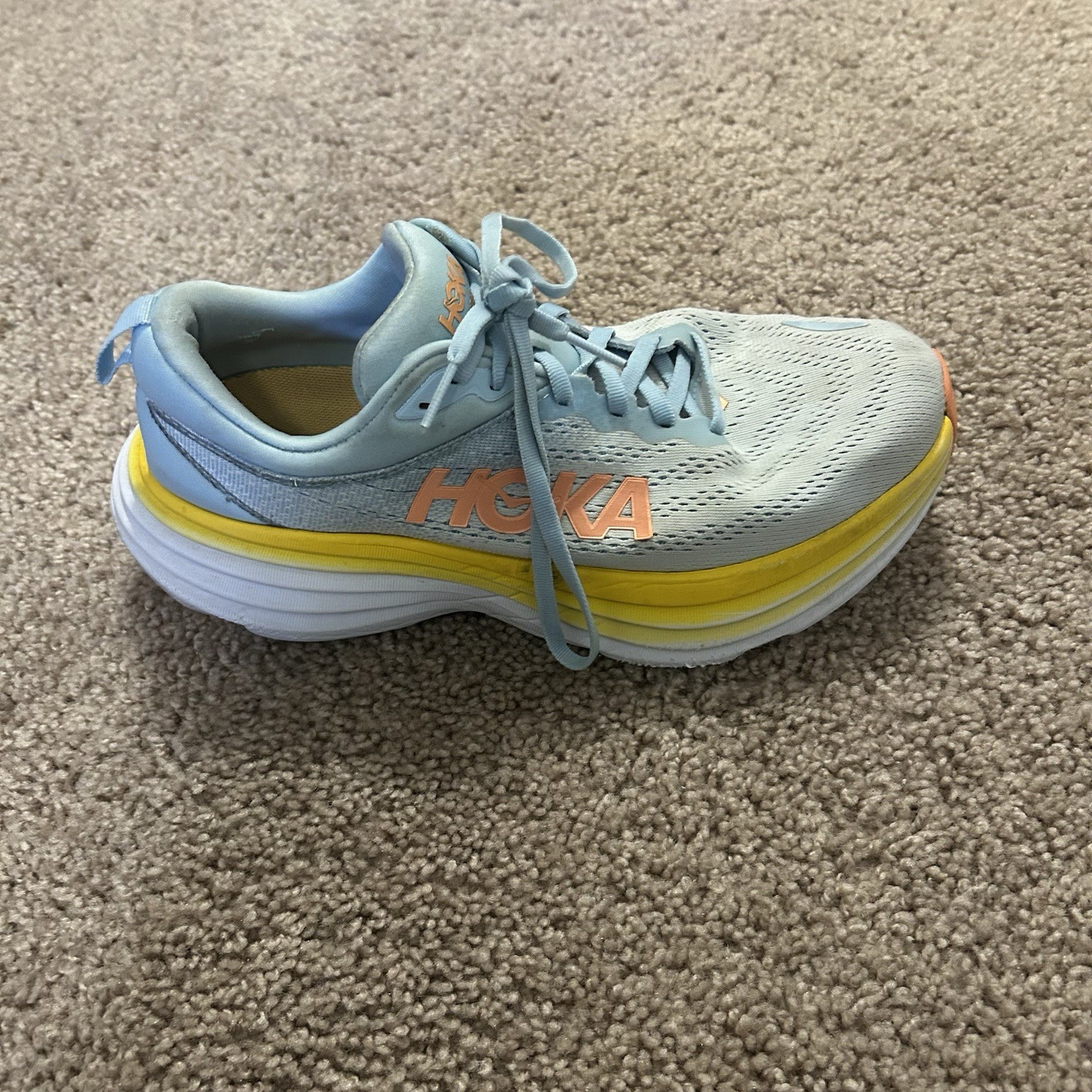Hoka Bondi 8 Wide Women's Size 9 Summer Song/Country Air Light Blue Shoes thumbnail 12
