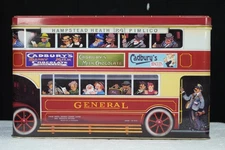Vintage Cadbury's Double Decker Bus Hinged Tin biscuits milk chocolate