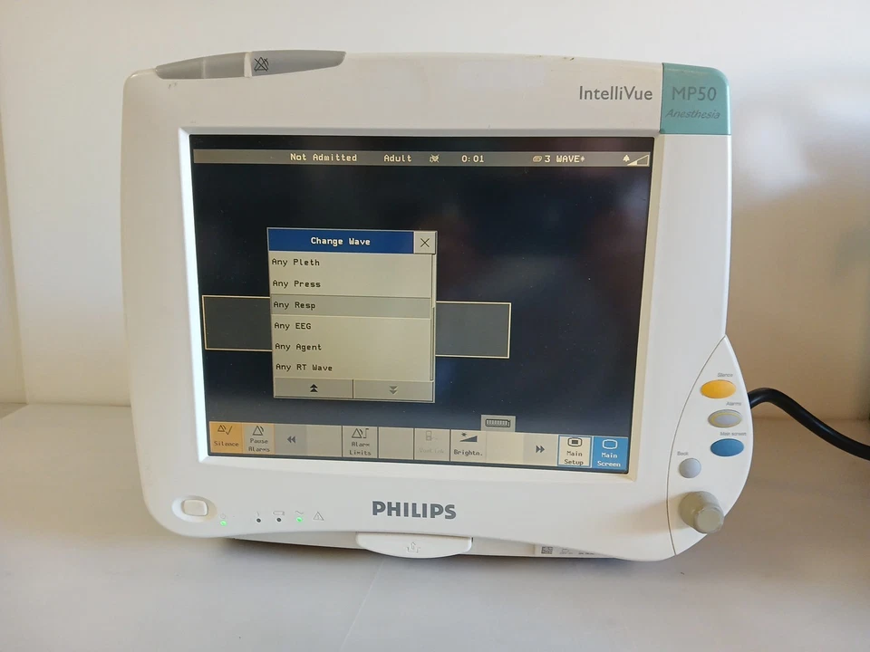 Monitor de paciente Philips Intellivue MP50 - blanco con cable de alimentación Foto 2 de 4