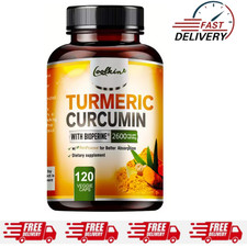Turmeric Curcumin Supplement 2600mg - with Organic Ginger  Turmeric - BioPerine