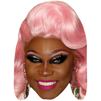 Asia O'Hara (Pink Hair) Celebrity Mask, Flat Card Face, Fancy Dress Mask