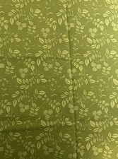 Green Fabric, Vining Leaves Design, 2 Yds, Unknown Brand
