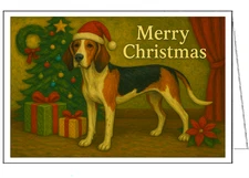American English Coonhound Christmas Cards - 5 x 7 Inches. -  Set of 6